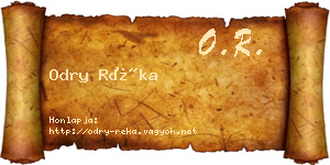Odry Réka névjegykártya
